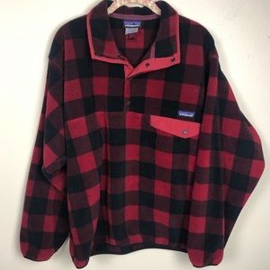 Men’s Synchilla Patagonia LG Red & Black Buffalo